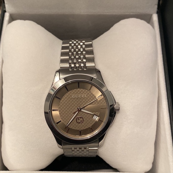 Gucci 126 G-Timeless Mens Stainless Steel Swiss Quartz Watch - Picture 3 of 4